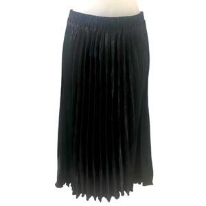 Max Studio Pleated Midi Skirt Black Size XS